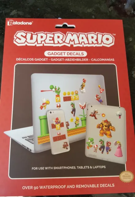 Decalcomanie Gadget Super Mario Nintendo Prodotto Ufficiale Per Smartphone Tablet Ecc.