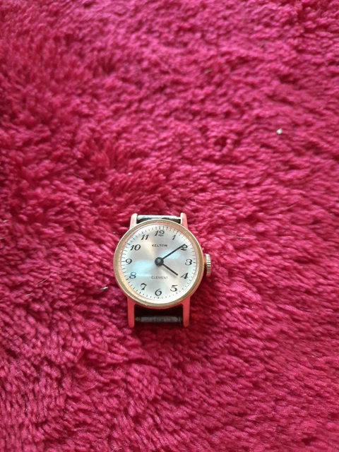 Montre Homme Mécanique Manuelle Kelton Plaquée Or - Occasion, Mais Fonctionne - Style Rétro Et élégant
