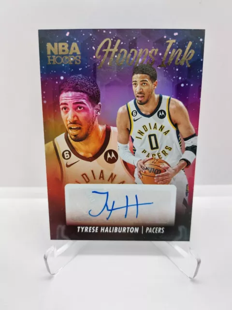 Tinta Tyrese Haliburton Panini NBA Hoops 2023-24 autógrafo automático NBA SSP