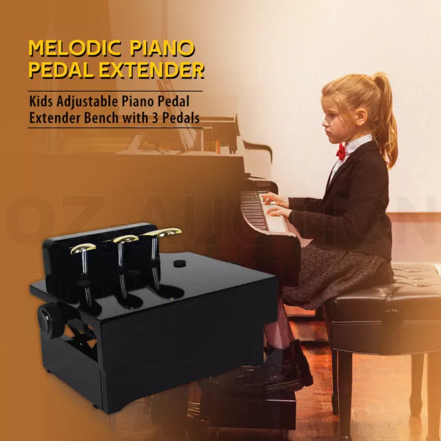 Piano Pedal Extender Bench Footstool Platform for Kids with 3 Pedals