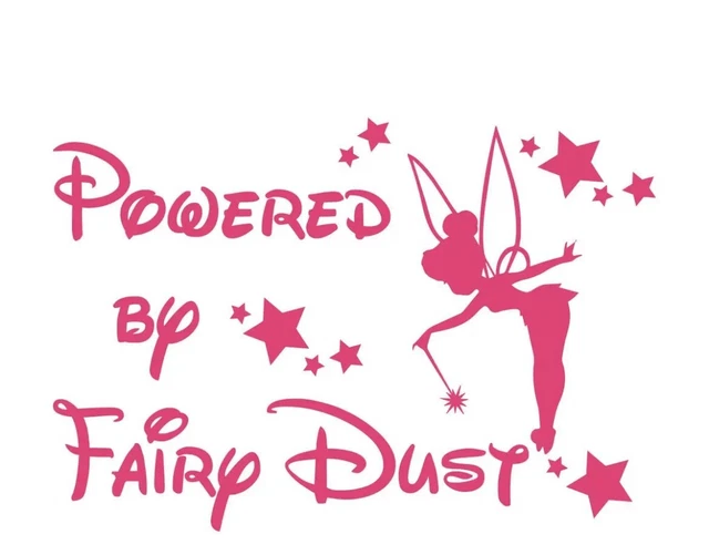 Powered By Fairy Dust Car Decal – Glossy Vinyl Sticker For Window Or Bumper
