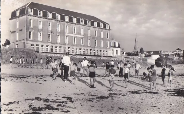 CPA 50 Photo Granville ST PAIR/MER Colonie de Vacances de ROUEN La Plage 1950