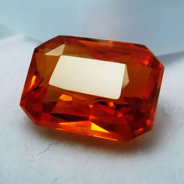 8.10 Ct NATURAL Sapphire Orange CERTIFIED Loose Gemstone EMERALD SHAPE