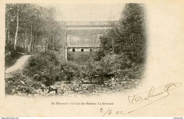 9536 cpa 58 en Morvand - le Lac des Settons - le déversoir