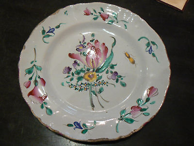 Ancienne Assiette Saint Clement Couronne Et Fleur De Lys Royal Deco Faience 