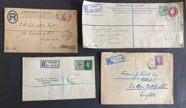 Postal History GB Reg Letters KEVII Birkenhead, GV Sheerness, GVI FPO, Stockport