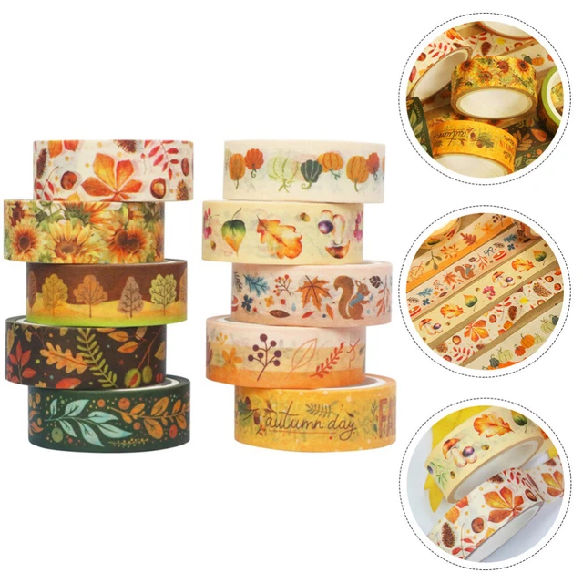10 Rolls Scrapbook Tape Journal Tape Stickers Craft Sets Fall Decor Photo Album