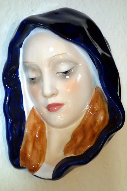Wandmaske, Keramik, entwurf 1937 Heindl