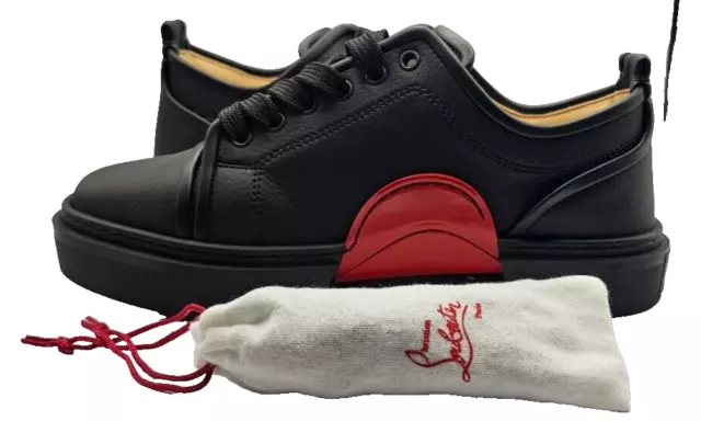 Christian Louboutin Adolon Junior Leather Black Sneakers New