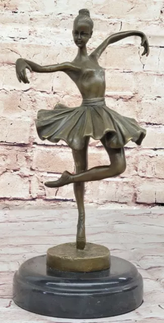Grazioso Femmina Danza Ballerina Firmato Originale Da Miguel Lopez Milo Bronze