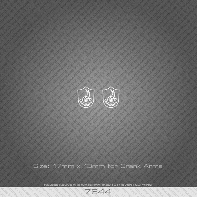 7644 - Campagnolo White Bicycle Crank Arm Stickers - Decals