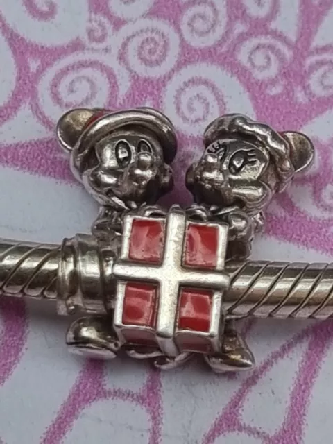 Original Silber Pandora Disney Mickey und Minnie Maus Geschenk Charm 799194C01 2