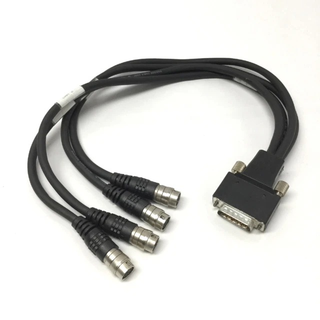 Cognex 300-0232-015 MVS Quad Camera Breakout Cable DB26 to 4x 12-Pin Hi-Rose 15"