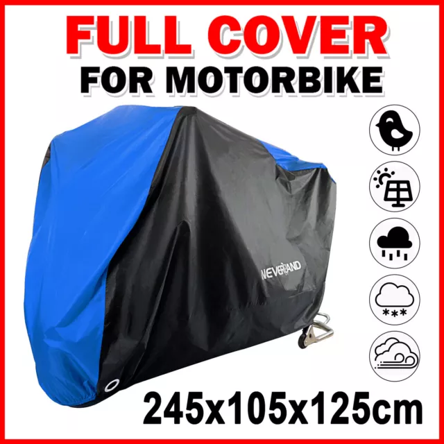X-Large Motorcycle Bike Motorbike Cover Waterproof Outdoor Rain UV Protector UK
