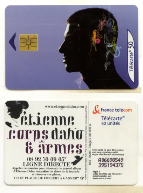 1 TELECARTE FRANCE - 50 ù : ’’Etienne Daho, « corps & armes »’’ - 2000