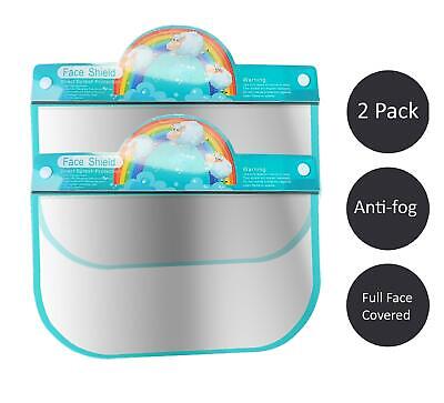 Kids Face Shield Protection Cover Guard Reusable Safety Visor Rainbow 2 Pack