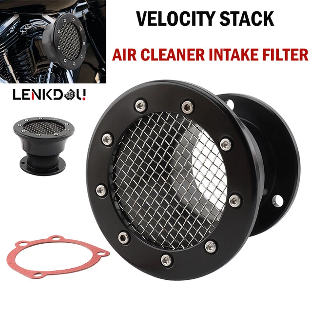 BLACK VELOCITY STACK Air Cleaner Intake Filter For Harley Sportster