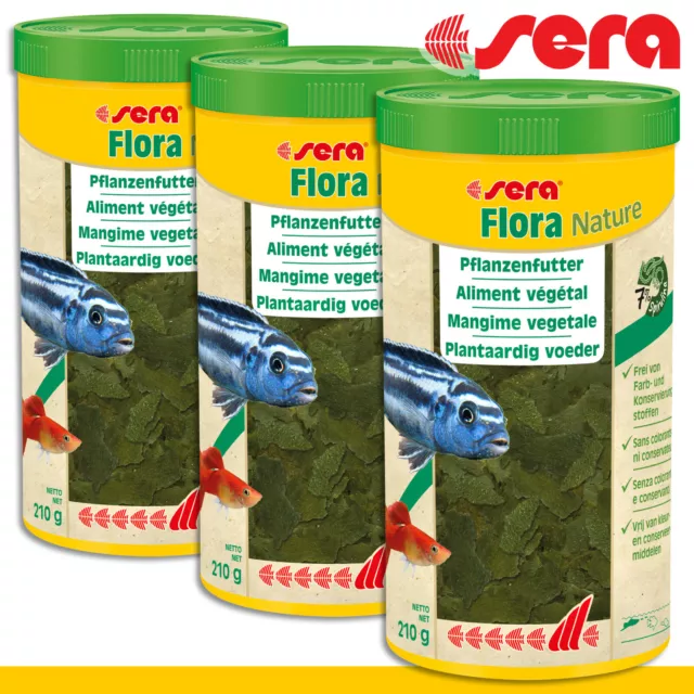 Sera 3 x 1000 ML Flore Naturel Sérum Aquarium Poissons Élevage Croissance