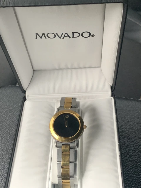 Movado Men's Esperanza Black Quartz Watch Complete w/ Box & Instructions ~ Runs