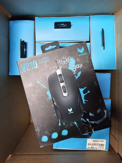 7x Rapoo VPRO V210 beleuchtete Gaming Maus, 3000 DPI, 5 programmierbare Tasten