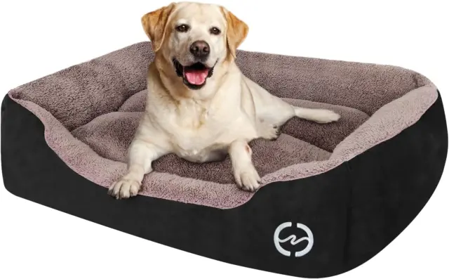 PUPPBUDD Dog Beds for Medium Dogs, Rectangle Washable Dog Bed Comfortable and Br