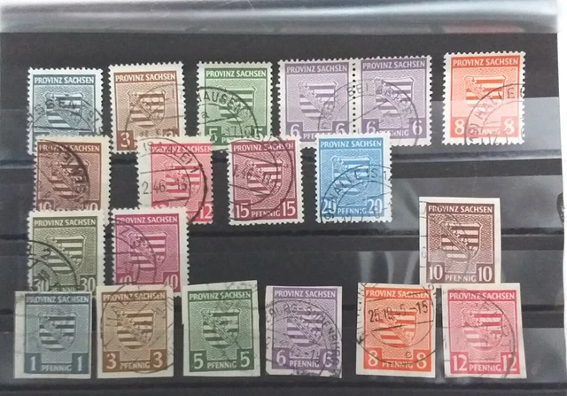 SBZ Sachsen Mi.Nr. 66X - 72X  und 73Y - 84Y, gestempelt,mit  Mi.Nr.  72 !!