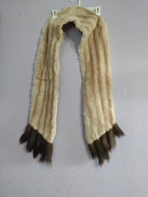 Vintage Real Fur Scarf Stole Collar - Vintage Snap Clasp