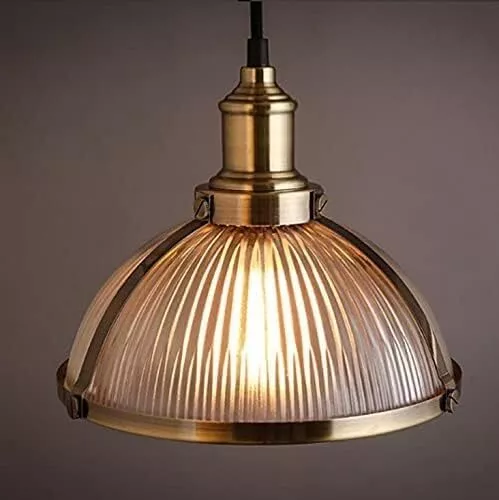 Lampada a Sospensione Vetro Vintage Cucina Industriale Lampadario Da Soffitto