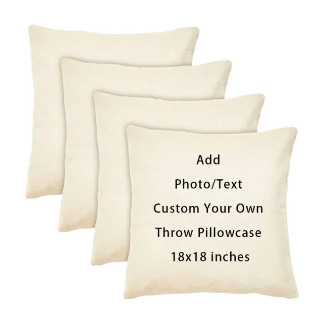 18x18" Customized Throw Pillow Case Anniversary Wedding Gift Linen Cushion Cover