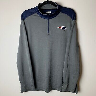 NFL New England Patriots Grey Lightweight 1/4 Zip Pullover Size Men's XL