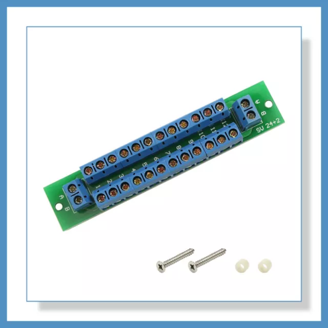 Stromverteilerplatine - 2 Eingänge 12 Paar Ausgänge - für Gleich-/Wechselspannung