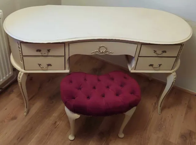 Vintage French Louis Style Dressing Table  With Seat