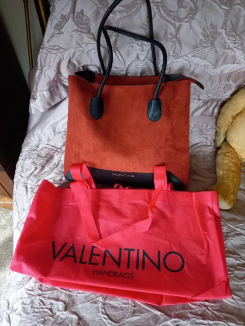 Valentino Mock Suede & Leather Shopper Style Handbag with Dust Bag