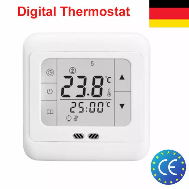Thermostat Touchscreen weiß Aufputz Batteriebetrieb f. 2-Draht Verkabelung  #769