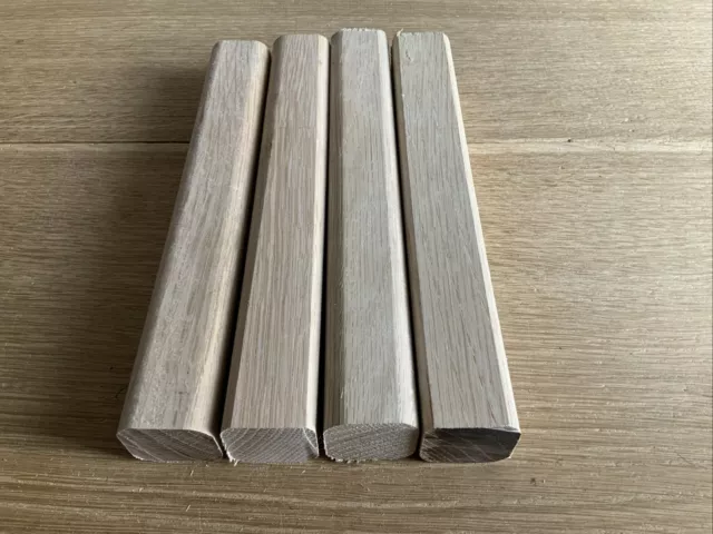 OAK Hardwood Planed & Shaped Offcuts x 4 - *25 x 3.5 x 3.5cm Wood DIY 1015