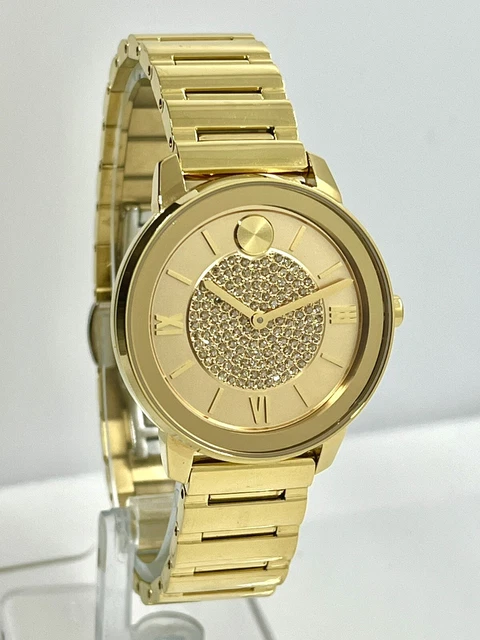 Orologio Movado Audace Donna Tutto Oro Acciaio Inox Abbaglianti Cristalli Pavé 3600659