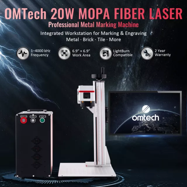 OMTech™️ 20W 7x7 JPT M7  Fiber Laser Color Marker Marking Machine Metal Engraver 2