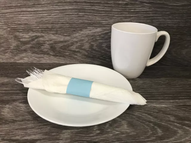 4.25 x 1.5 Sky/Light Blue Napkin Bands(500) Self Adhesive Ships Free($0.016/pc)