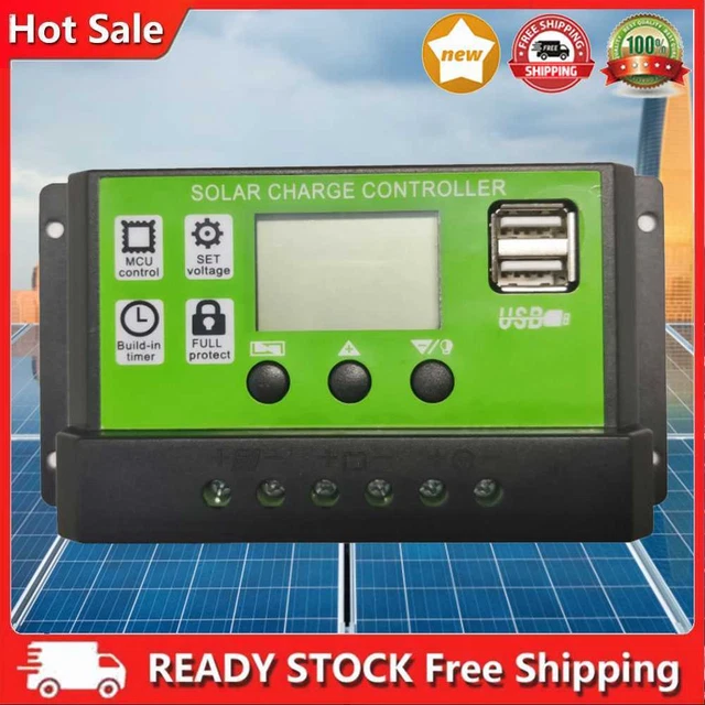 Reguladores de panel de celda solar de 12 V24 V doble USB 10/20/30A control de tiempo uso doméstico