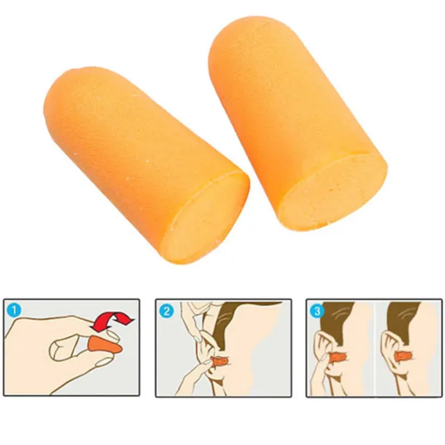 Doux orange mousse bouchons d'oreilles cône voyage Sommeil Anti - bruit bouchoPA