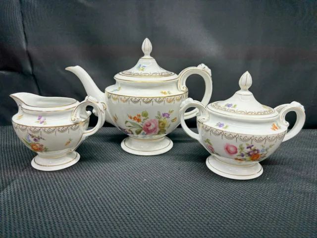 Rosenthal "MEISSEN WHITE" Bavaria ~ Teapot, Creamer, Sugar Bowl w/Lid