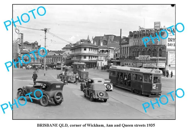 OLD LARGE PHOTO BRISBANE QLD Crn ANN & QUEEN STREETS 1935