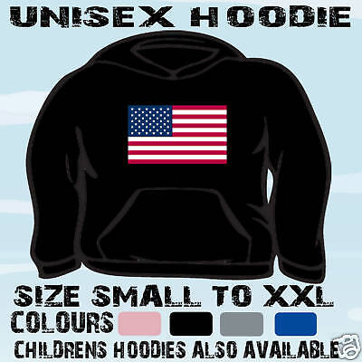Usa America Flag Emblem Unisex Hoodie Hooded Top