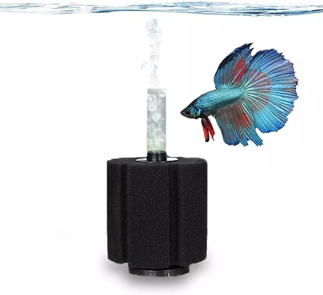 SunGrow 6-Layer Betta Corner Sponge Filter, Underwater Corner Aquarium