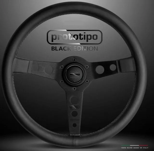 Original Momo Prototipo Black Edition 350mm Premium Lenkrad, Mit Boss Set