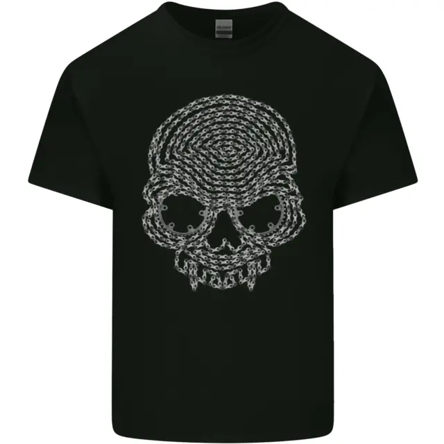 T-shirt top Skull of Chains motociclista moto da uomo cotone