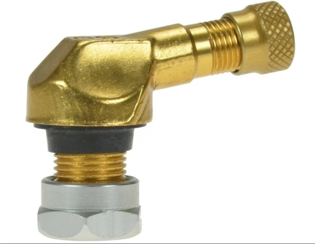 2 x Motorrad Aluminium Eck Winkelventile für Universal Gold 8,3 mm