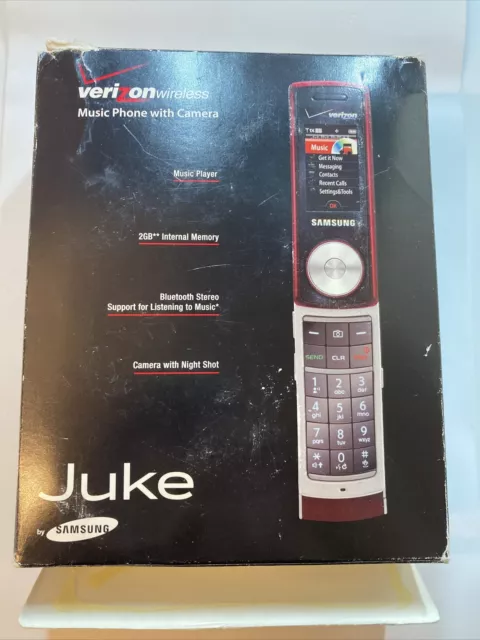 Red Samsung Juke SCH-U470 Verizon Swivel 3G tiny small Phone vtg Boxed Manuals