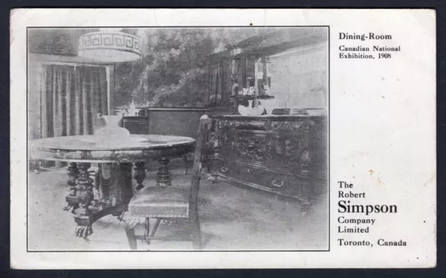 TORONTO 1909 CNE Exhibition R. Simpson Co Dining Room Old Advertising Postcard