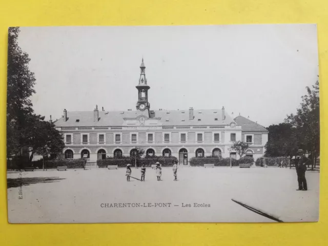 cpa de 1900 CHARENTON le PONT (Val de Marne) Les ÉCOLES COMMUNALES